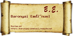 Baronyai Emánuel névjegykártya